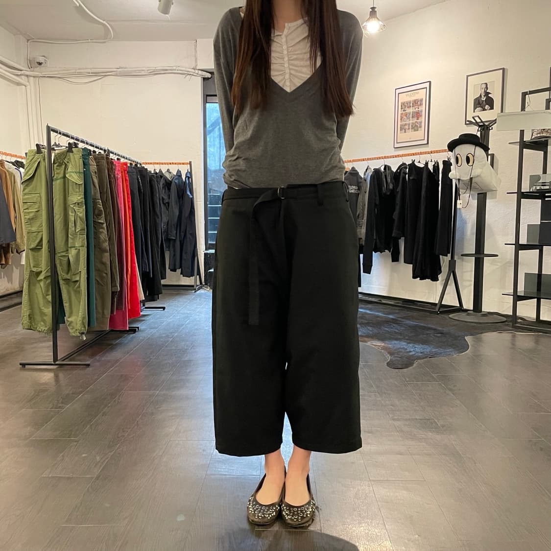 요지야마모토 벨티드 랩 하카마 팬츠 상품이미지4