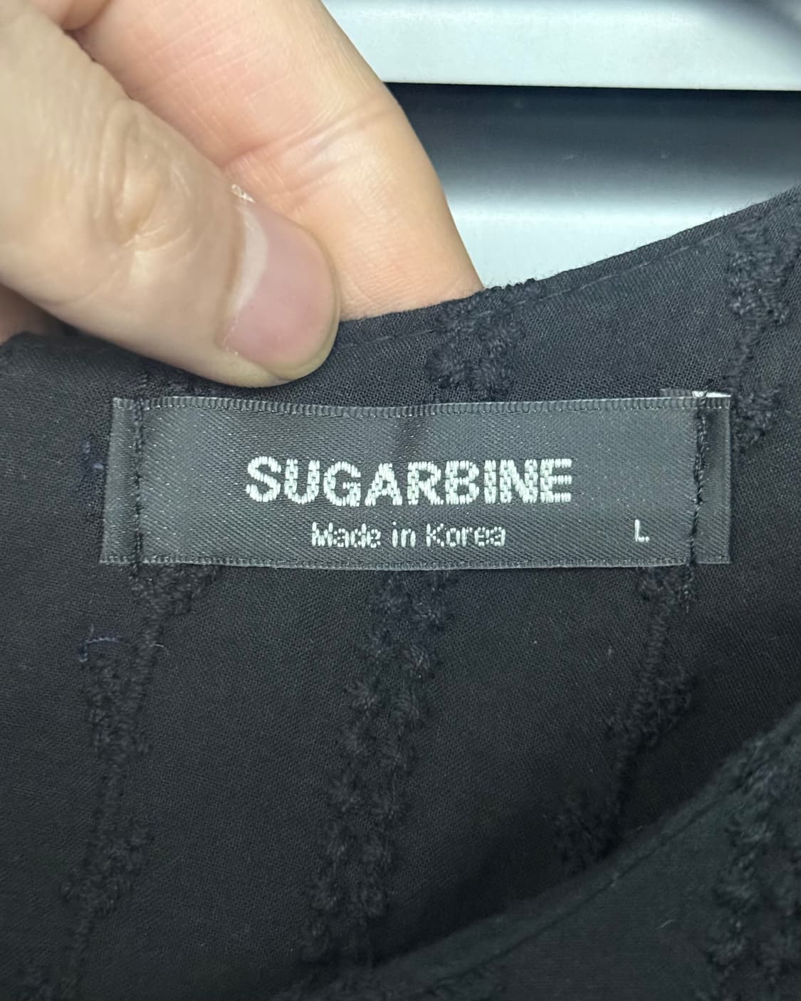 SUGARBINE 핀턱 코튼 블라우스 블랙 자수 꽃 플라워 여름 큰옷 L 상품이미지7