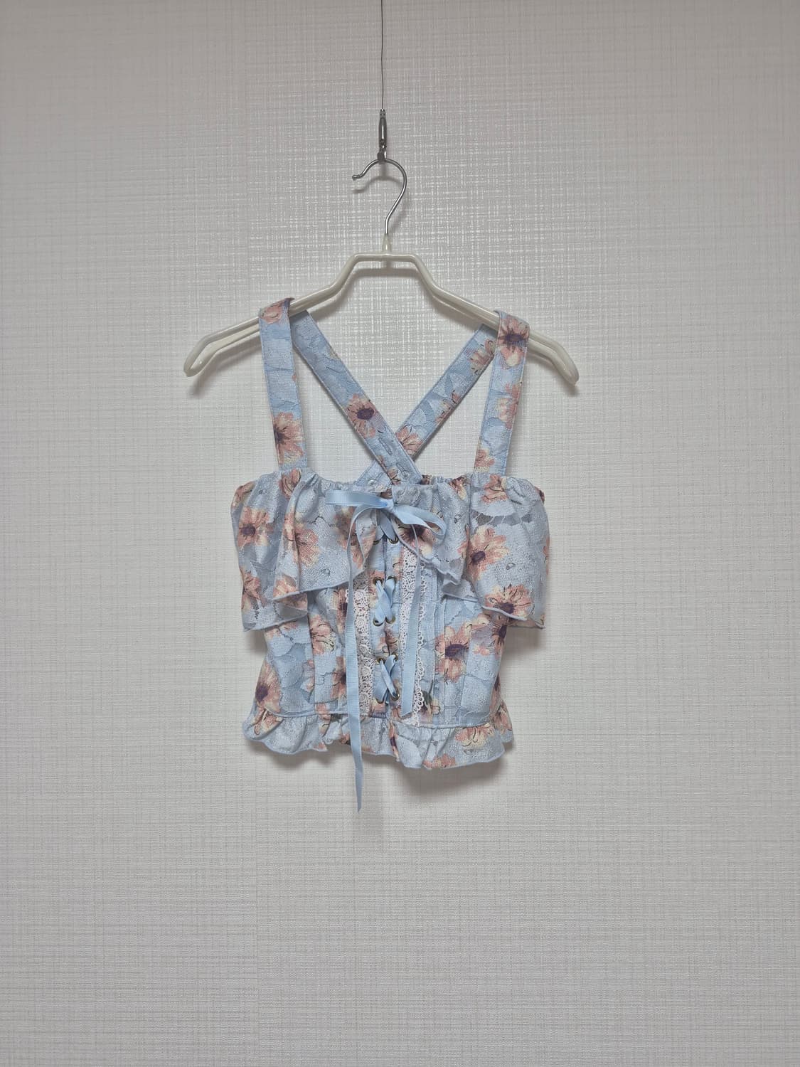 로리타 레이스업  히메갸루 스카이블루 브라탑 상품이미지1