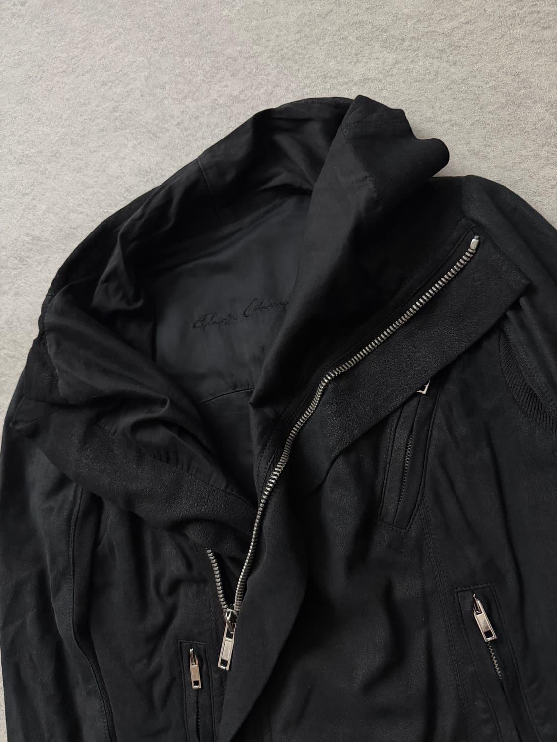 릭오웬스 하이넥 램스킨 자켓 상품이미지4