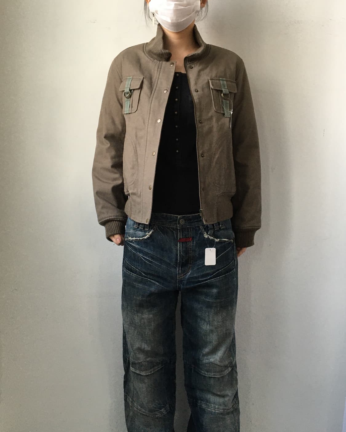 Pocket point high neck bomber jacket 상품이미지7