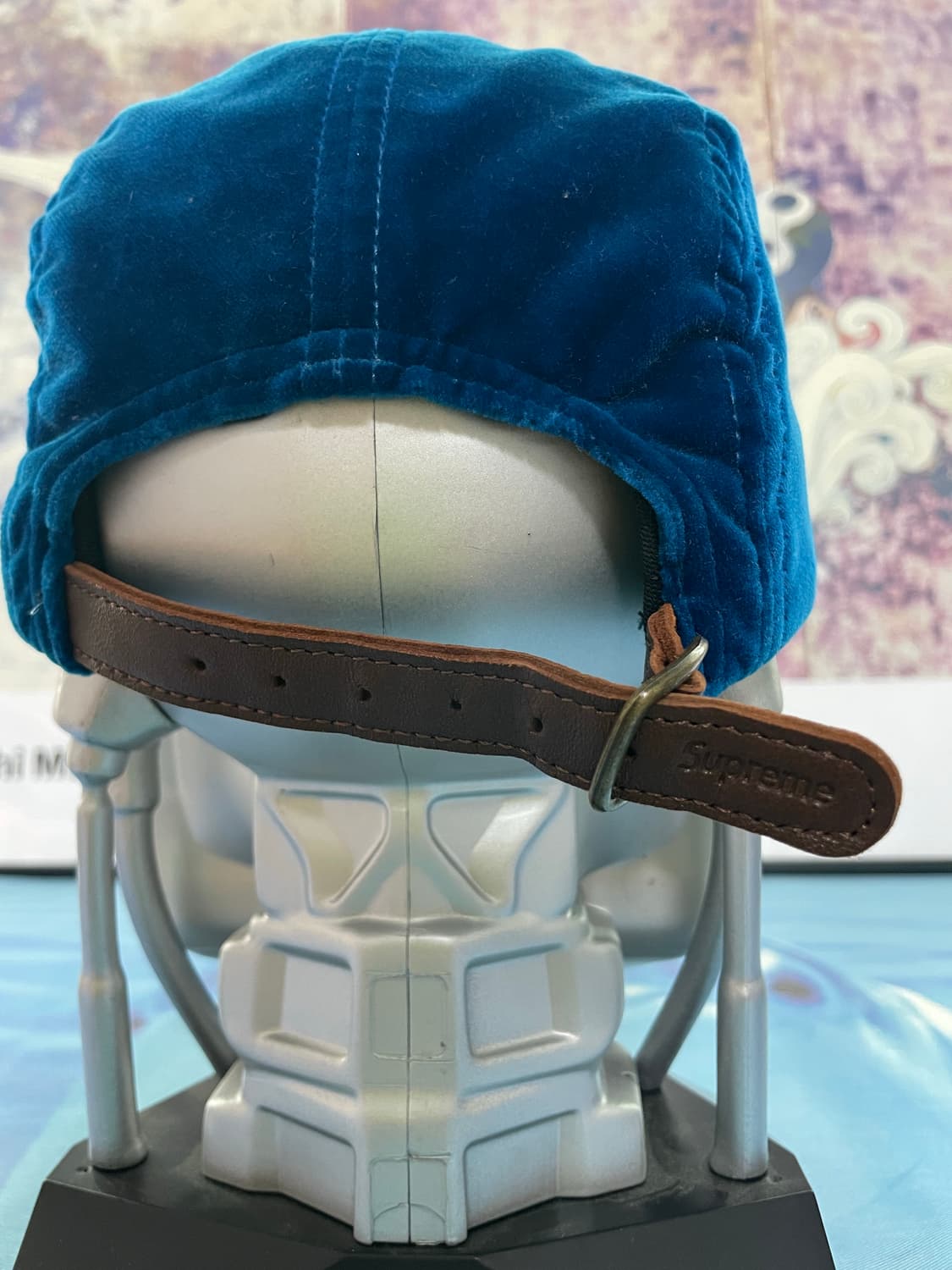 [OS] 슈프림 벨벳 캠프캡 블루 상품이미지4