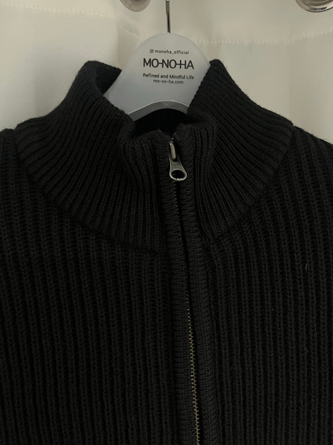 아모멘토 니트 블루종_Black_0 상품이미지4