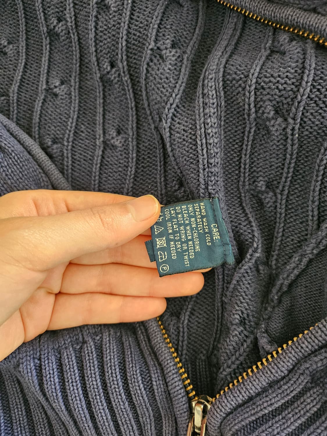 폴로 니트 케이블 후드집업 여성 s 상품이미지3