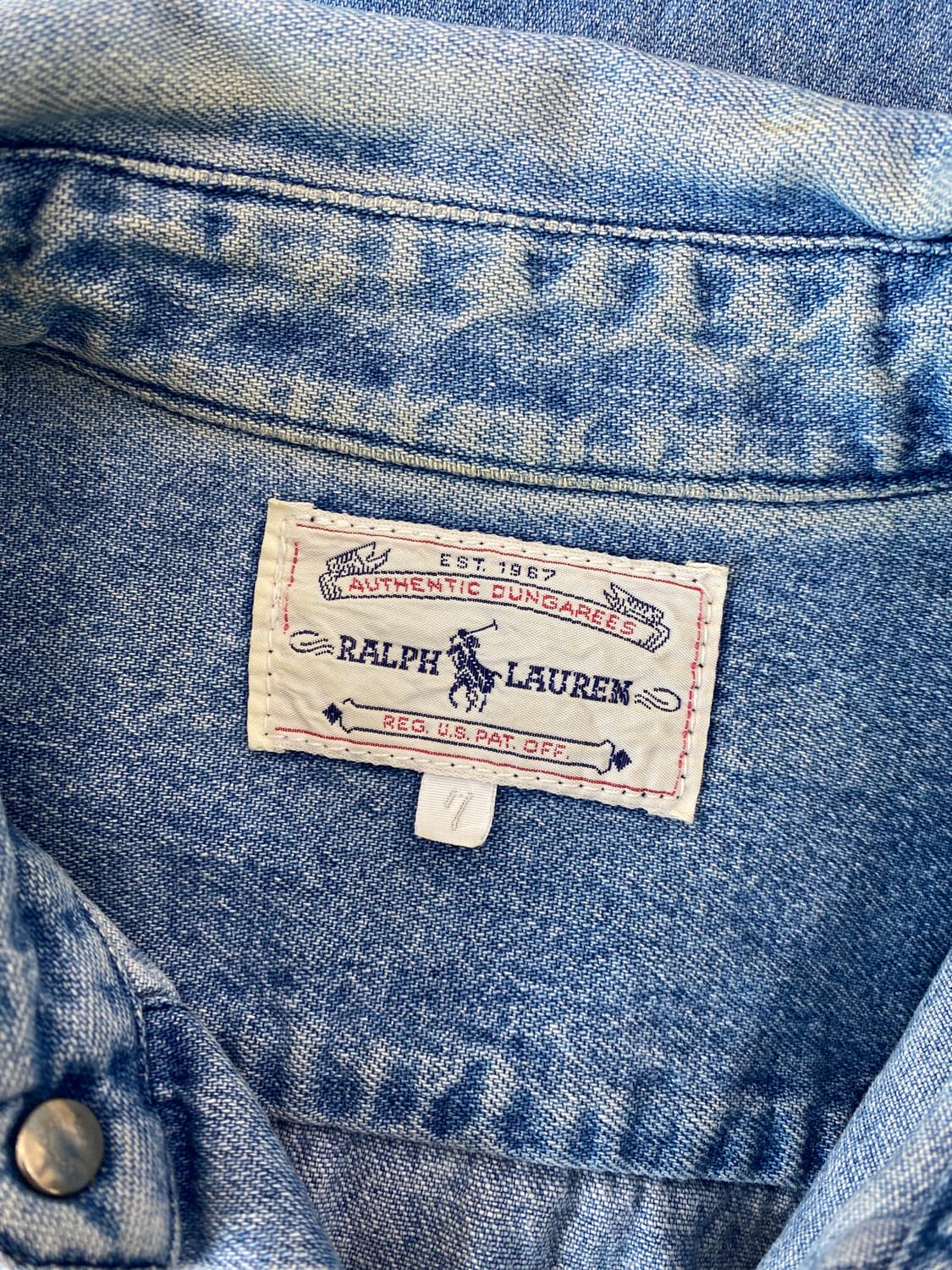 80‘s 폴로 덩가리 데님 워크 셔츠 상품이미지6