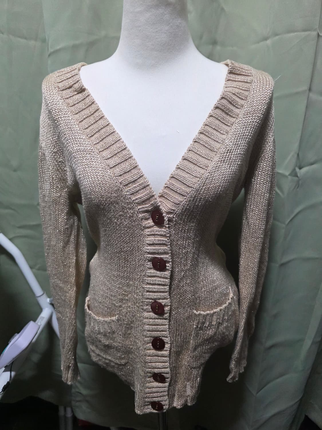 라떼갸루 오네갸루 빈티지 펄 가디건 상품이미지1