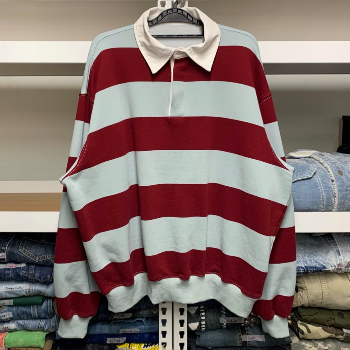 [L] VTG 블록스트라이프 럭비 스웻셔츠 상품이미지2