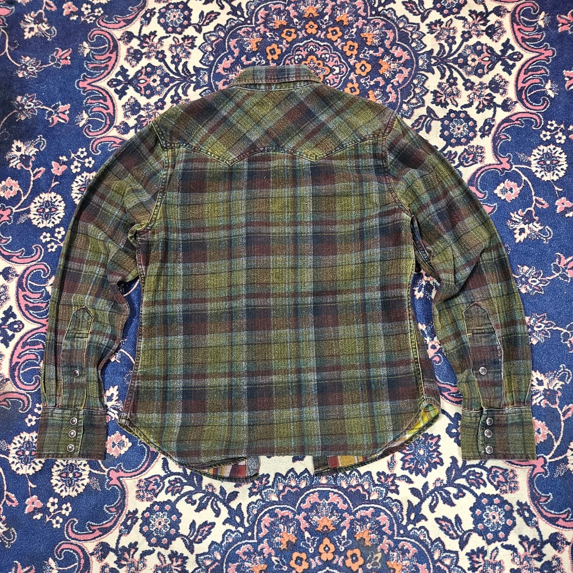 Oil Cake in Japan 빈티지 웨스턴 체크 배색 셔츠 M 상품이미지2