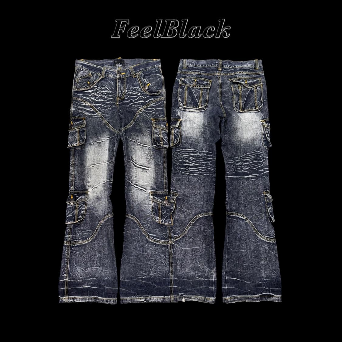 LOWBOX vintage cargo flare denim  상품이미지1