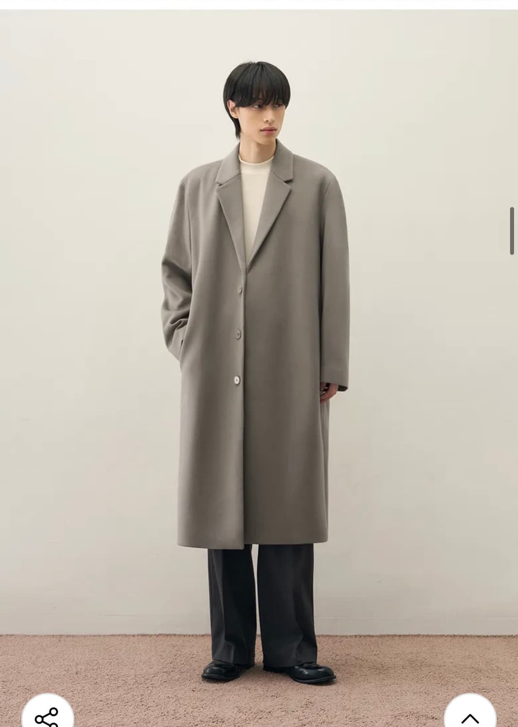 (XL) 드로우핏 프리미어 퓨어 캐시미어 히든 싱글 코트 판매 상품이미지8