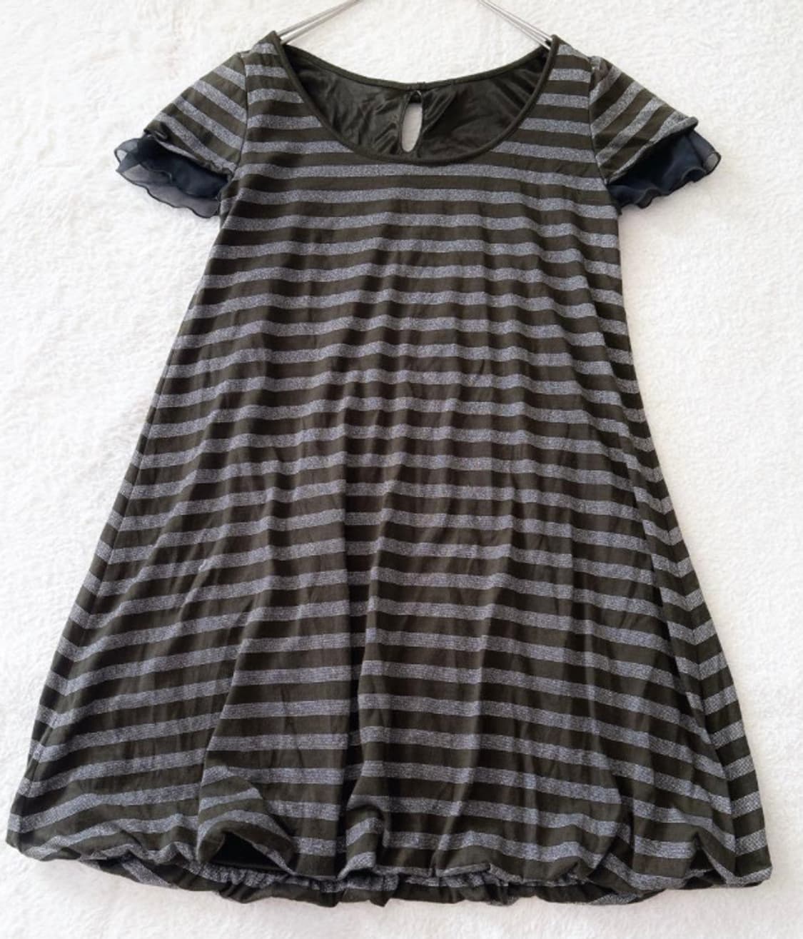 pink adobe 히메 모리걸 갸루 줄무늬 원피스 블라우스 리본 반소매 상품이미지1