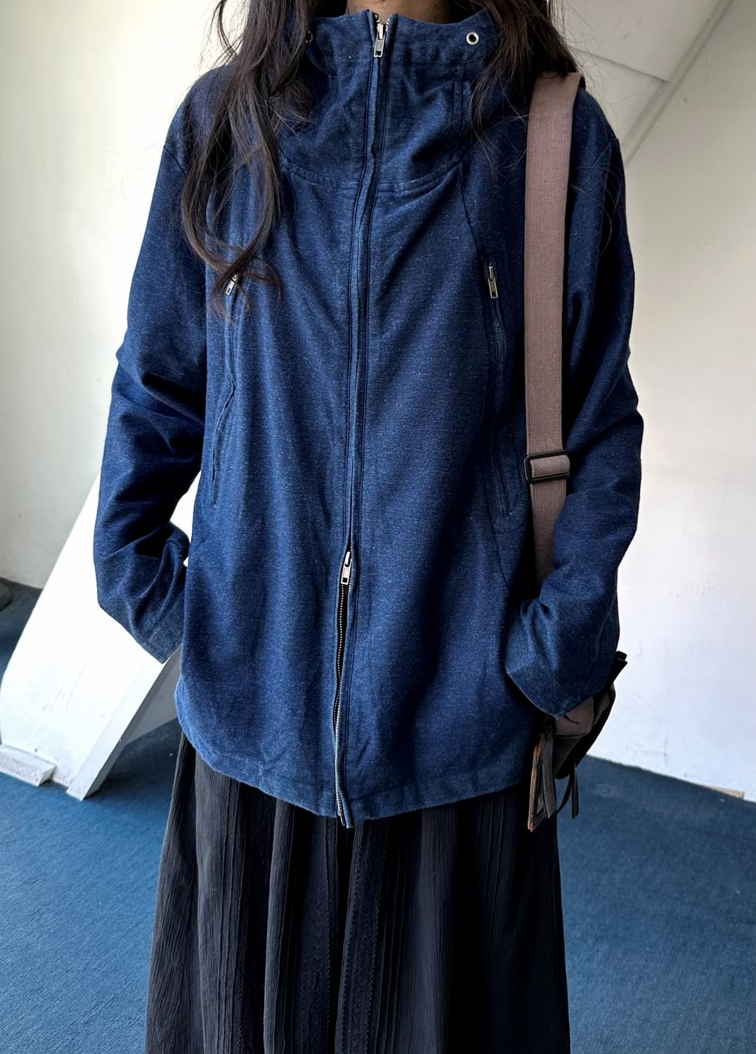 Mild cotton sweat 2way zip hood parka 상품이미지6