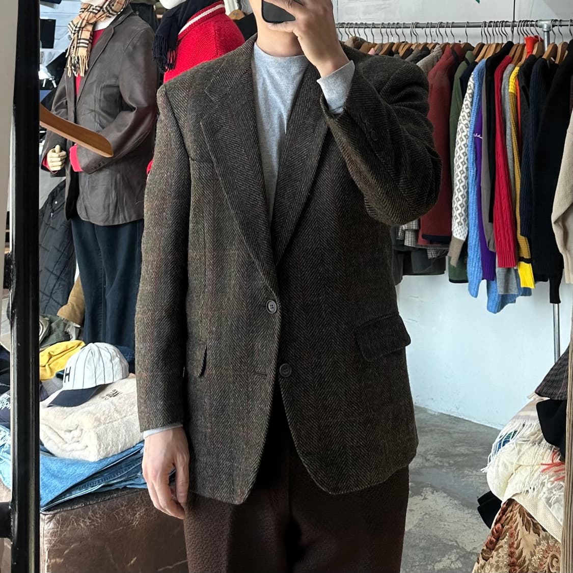 (착용컷) SALAZAR 울 체크 블레이져 (남성용 98) 상품이미지3