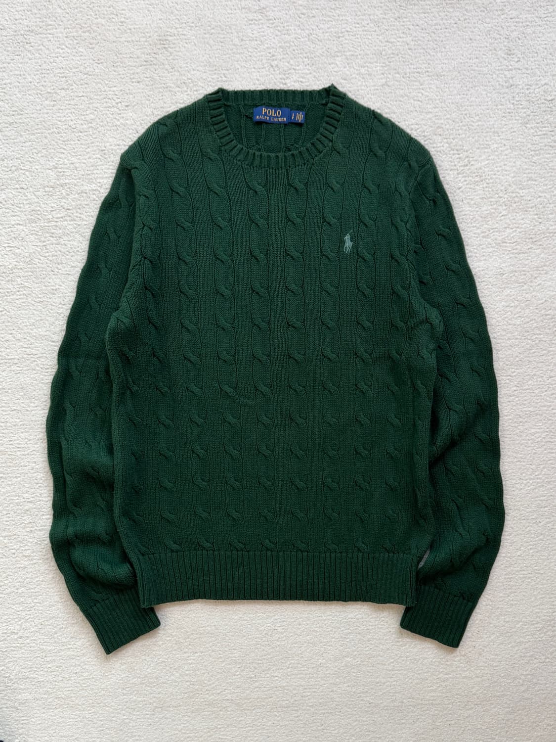 폴로 딥그린 케이블 니트 상품이미지2