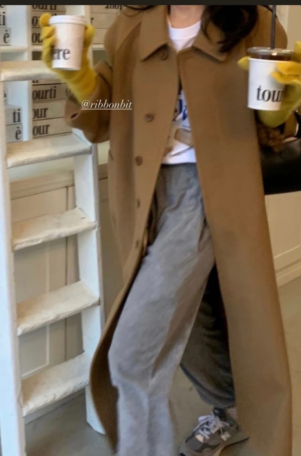 리본빛 구 모네마켓 카멜 코트 상품이미지5