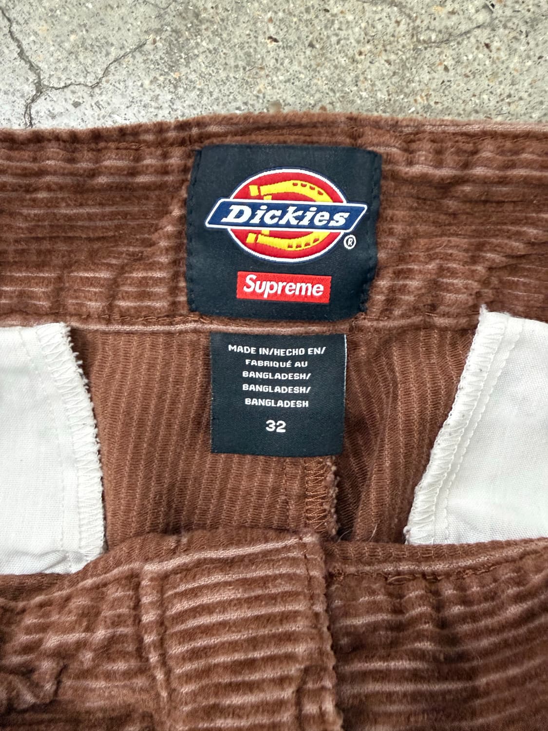 슈프림 x 디키즈 더블 니 코듀로이 워크 팬츠 브라운 - 22FW 상품이미지5