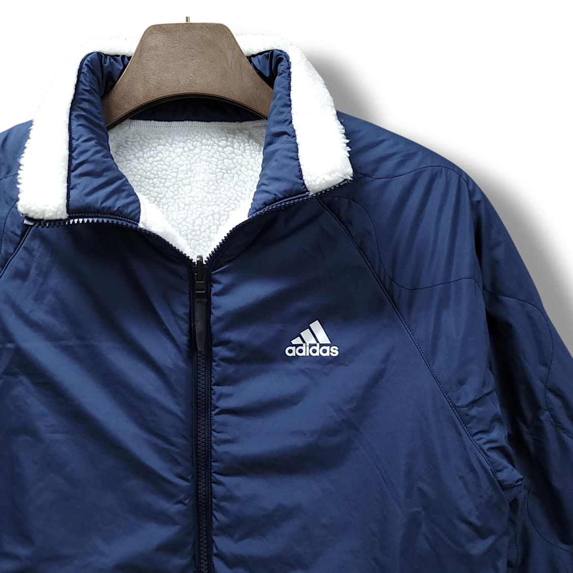 [S] 아디다스 화이트&네이비 쉐르파 리버서블 자켓 상품이미지8