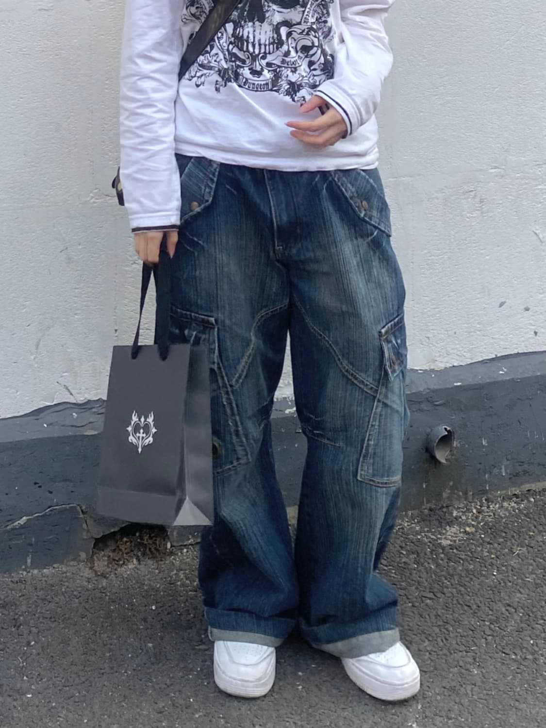 데님 와이드 카고팬츠 상품이미지3