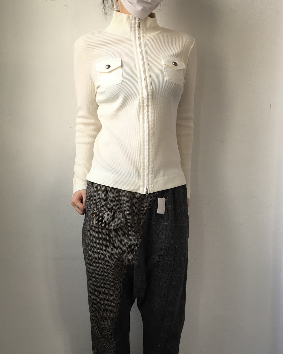 Pocket point high neck ribbed zip up 상품이미지8