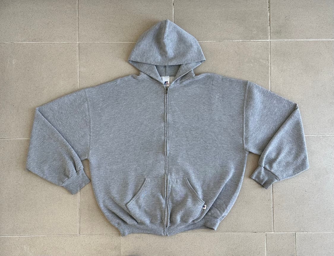 00s 빈티지 러셀 후드집업 그레이 XL 상품이미지1