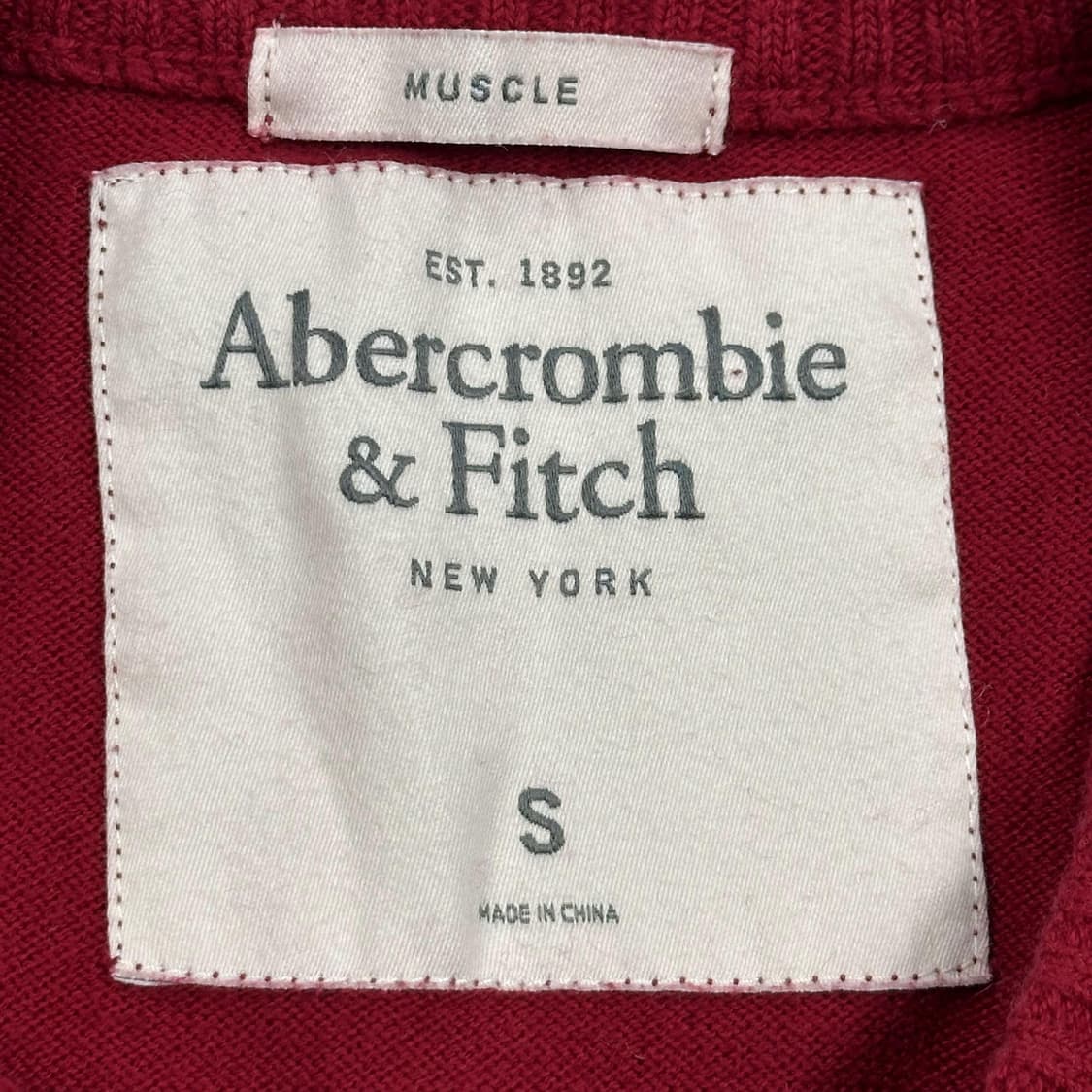 아베크롬비 og y2k 여성 브이넥 니트 레드 여성S 상품이미지5