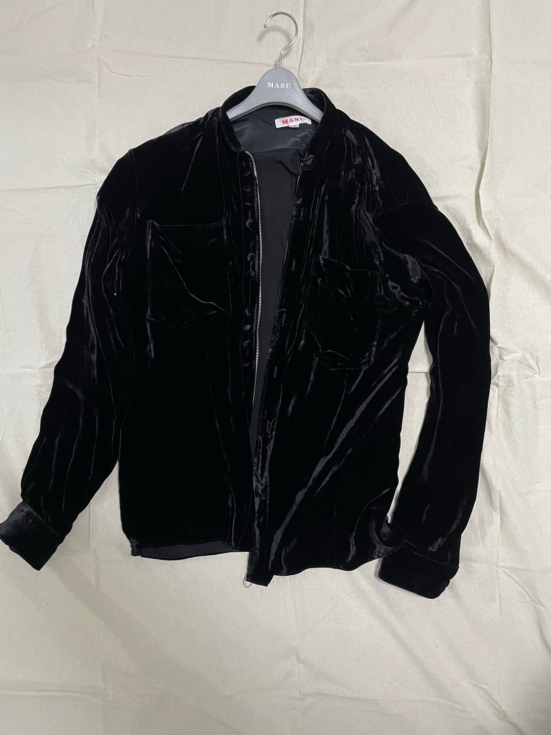 마수MASU 벨벳 집업 셔츠 상품이미지1