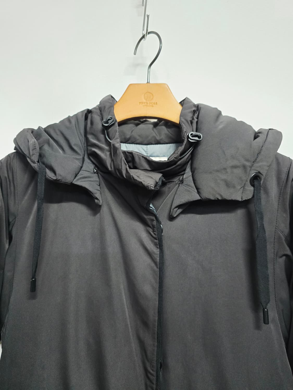 sj wani 블랙 후드 구스다운롱패딩 상품이미지2