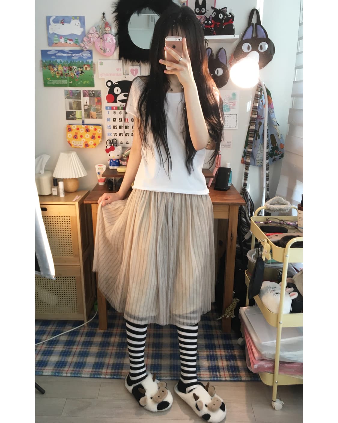 vintage tulle skirt begie 상품이미지3