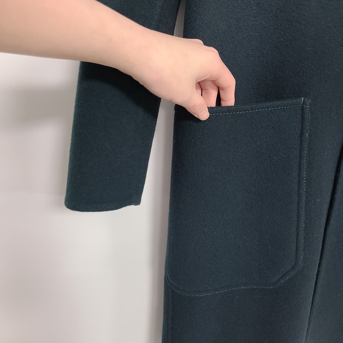 아미 정품 남성 더블 포켓 울 코트 다크그린 46 상품이미지7