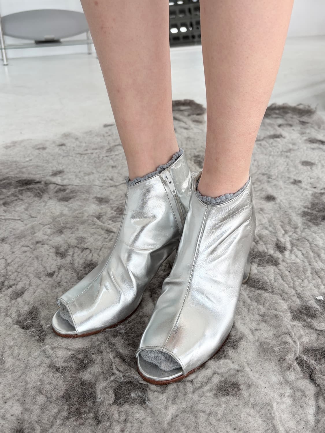 준야 와타나베 실버 레더 부츠 상품이미지2