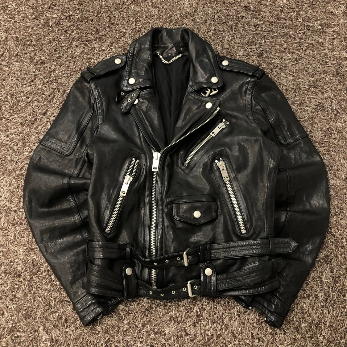 빈티지 양가죽 라이더 레더 가죽 자켓 상품이미지3