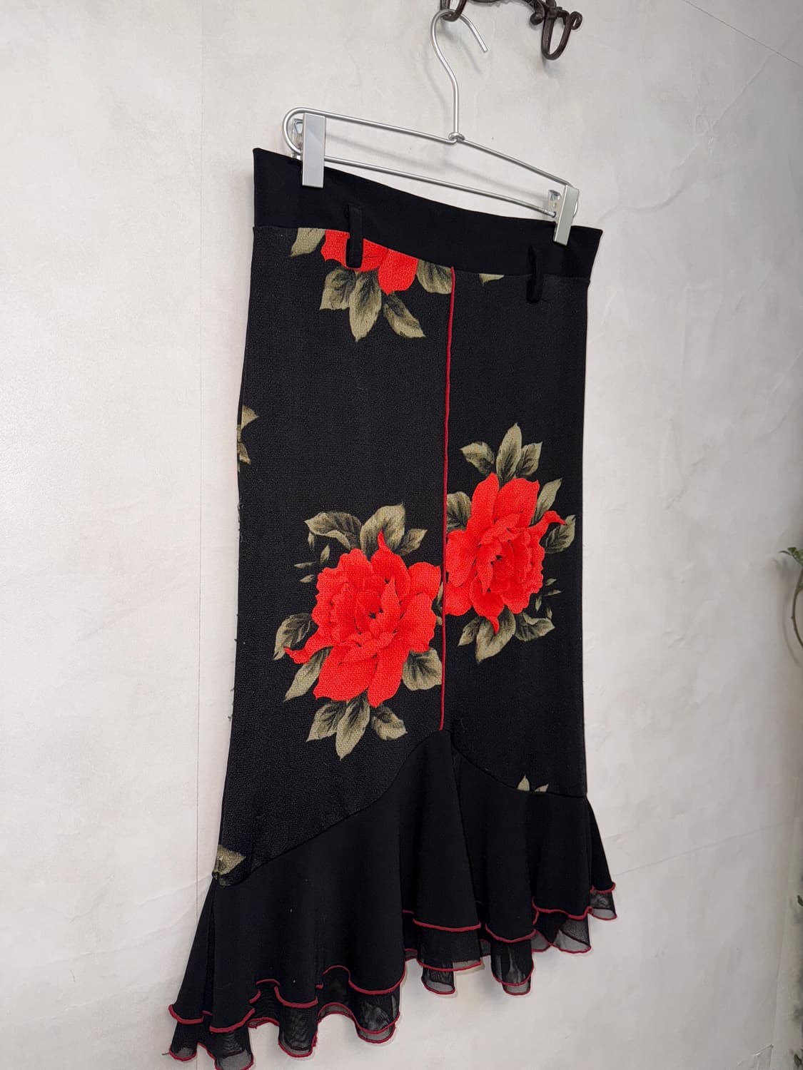 Ozz On black red oriental flower skirt 상품이미지2