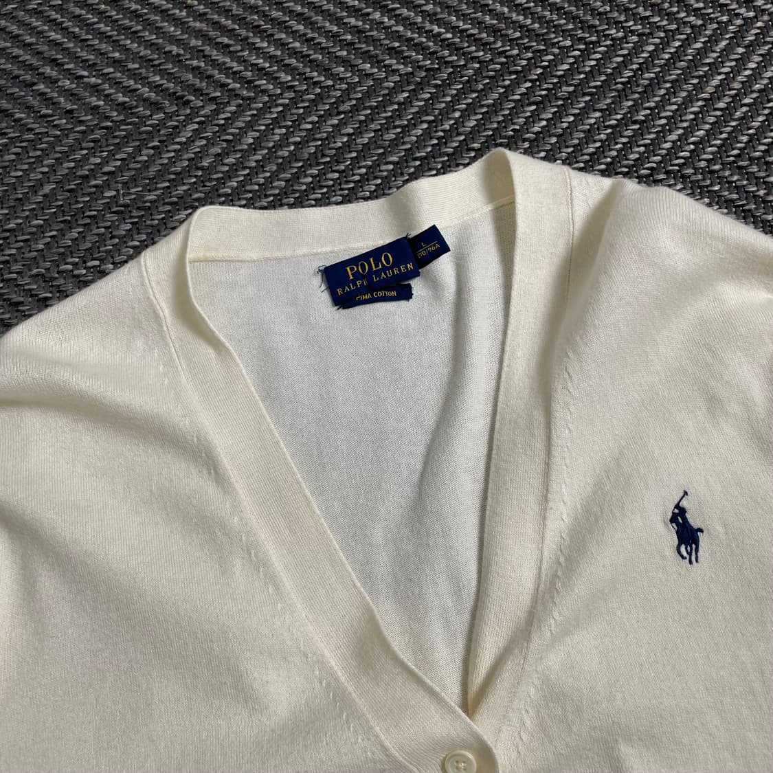 폴로 랄프로렌 포니 우먼스 피마 코튼 가디건 아이보리o 4504 상품이미지4