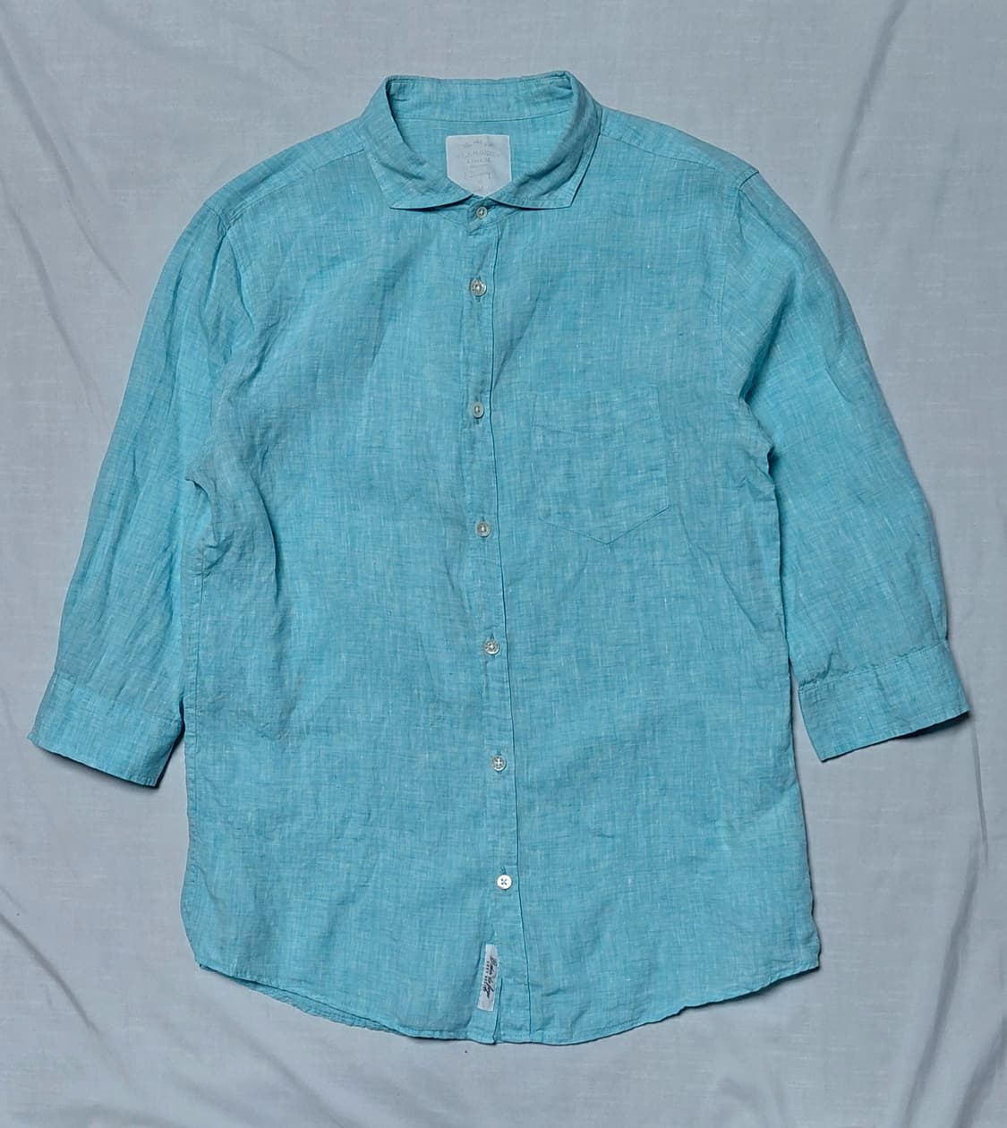 [M] 고스타 디 푸가 x 플랜더스 리넨 100% 7부 셔츠 (민트) 상품이미지1