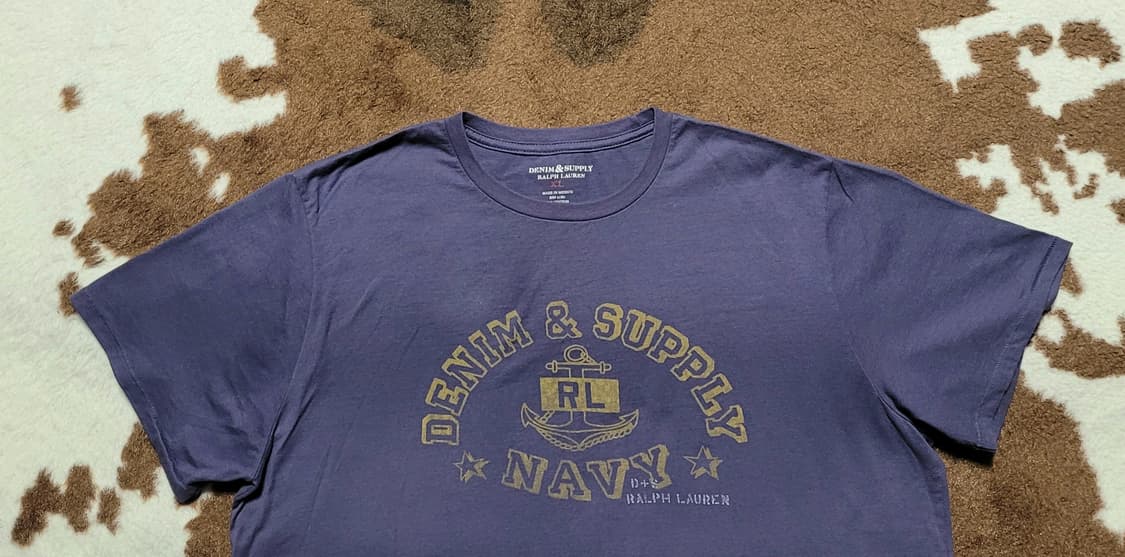 폴로 데님앤서플라이 남성용 톤다운 블루 라운드 티(XL) 상품이미지3