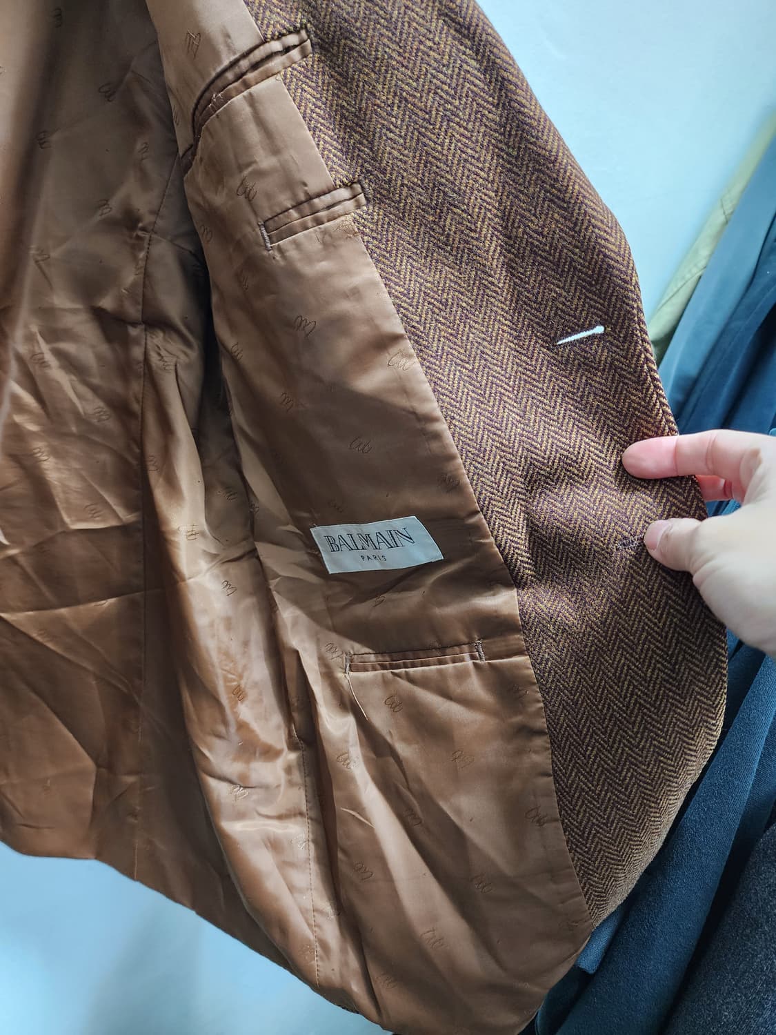 발망 WOOL 모직 헤링본 블레이저 상품이미지4