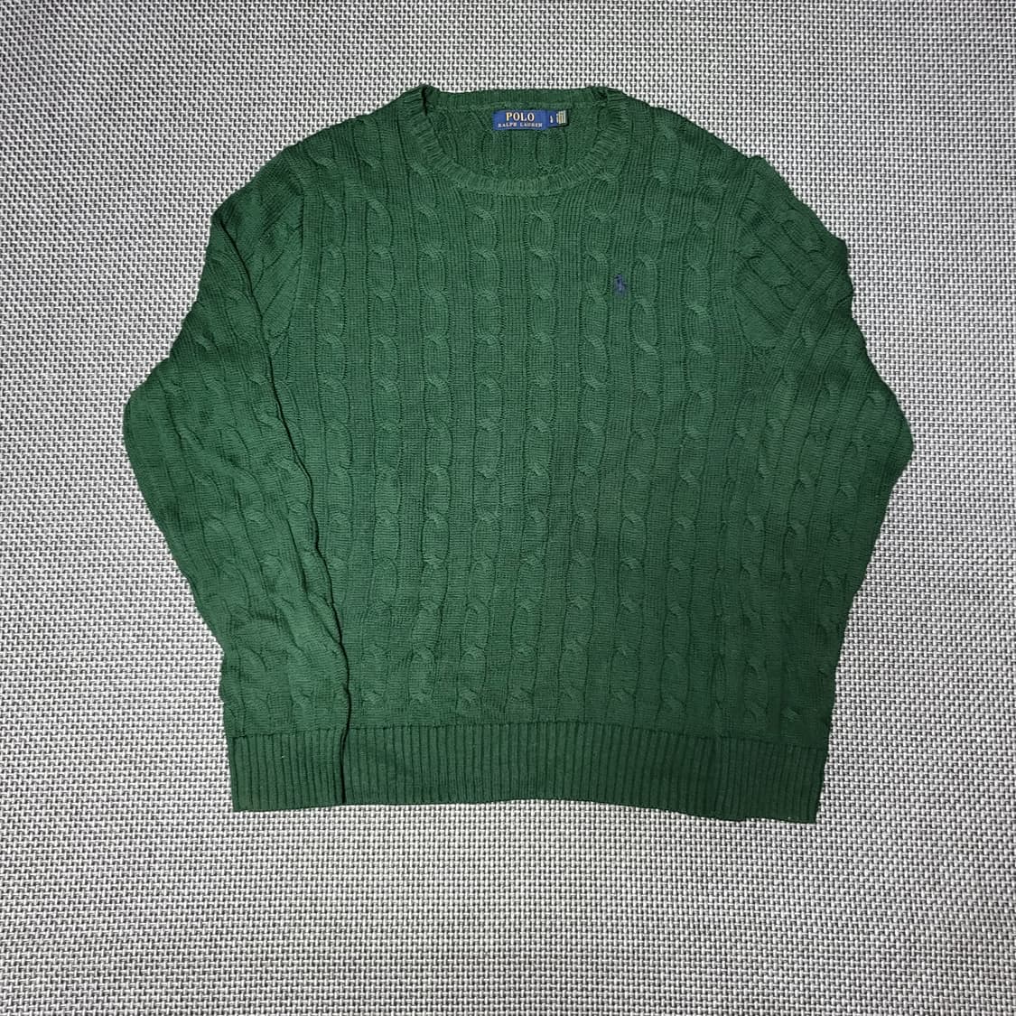 폴로 랄프로렌 케이블 니트 스웨터 그린 (L) 상품이미지1