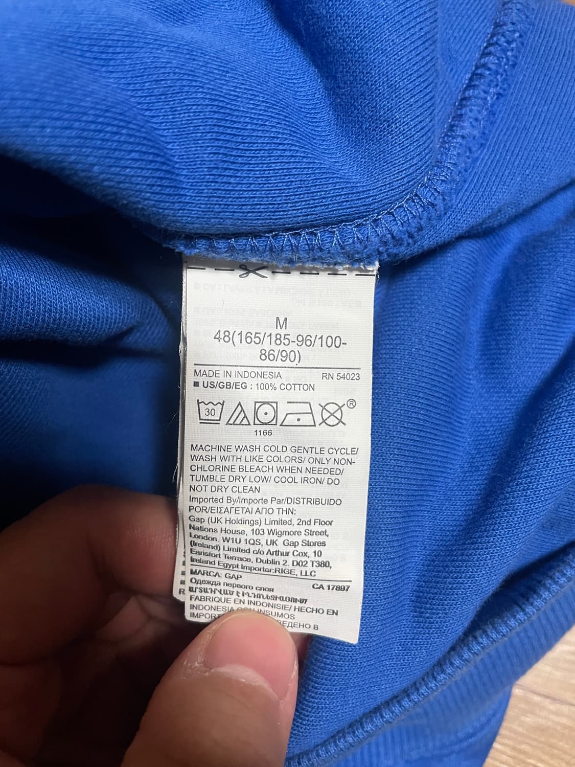 이지갭 퍼펙트후드 블루 M 상품이미지2