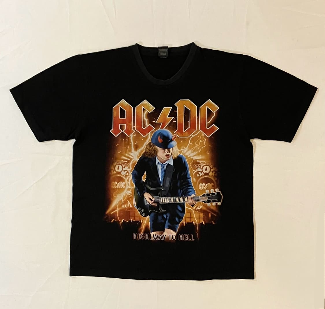 AC/DC 프린팅 반팔 티셔츠 블랙 상품이미지1