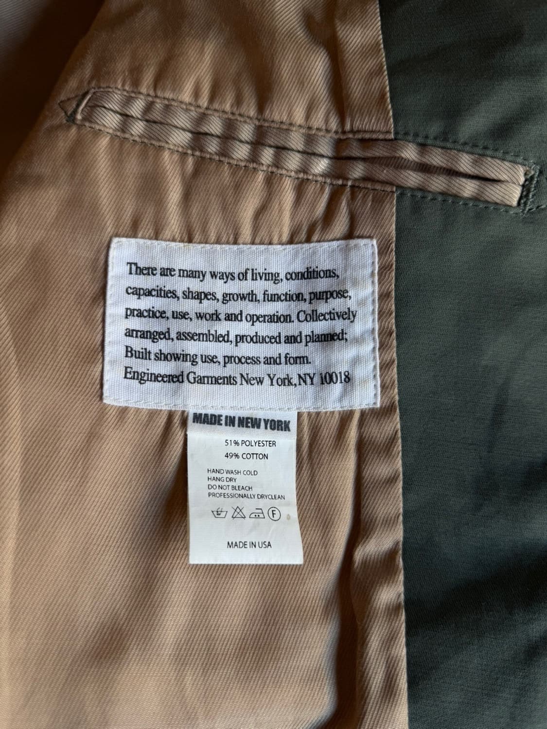 엔지니어드 가먼츠 몰스킨 탑코트 남성100 상품이미지9