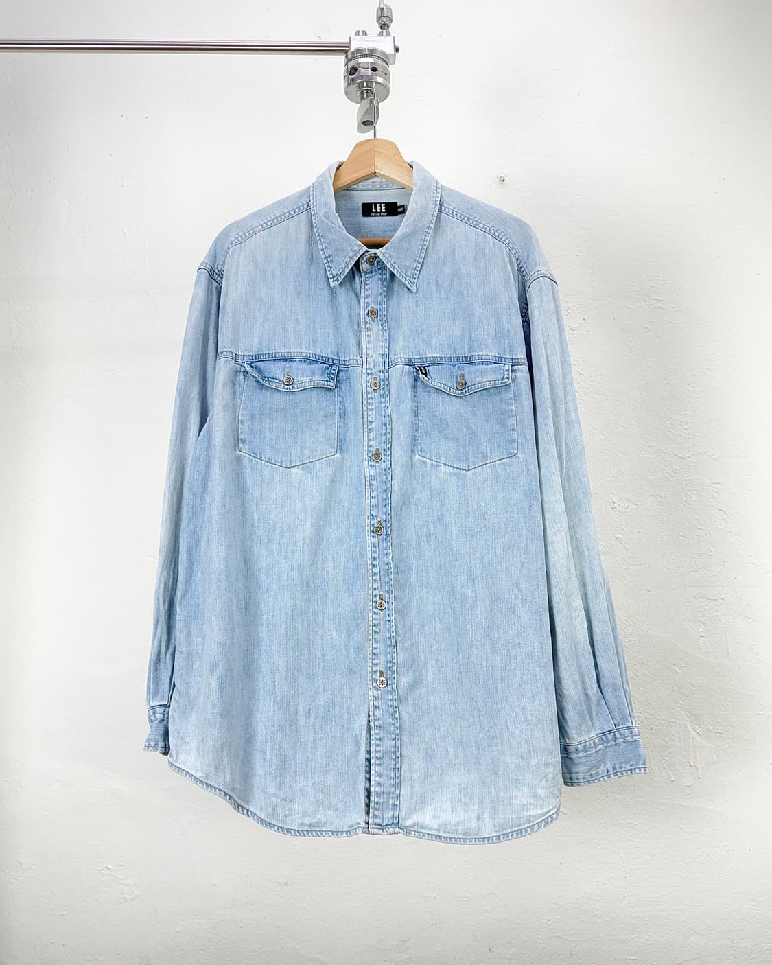 리 투포켓 연청 데님 셔츠 상품이미지1