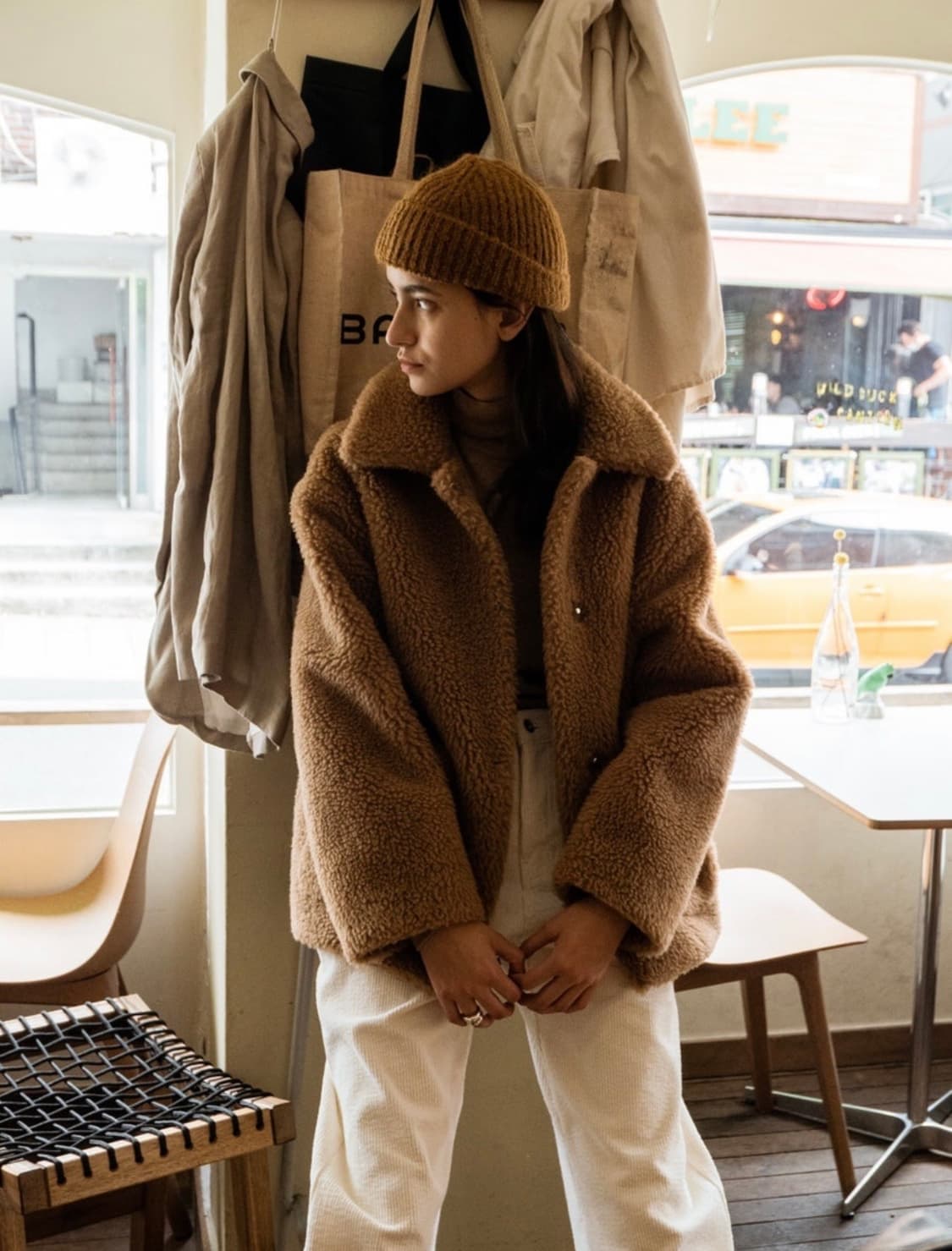 ORE 오어 카멜 퍼 코트 상품이미지1