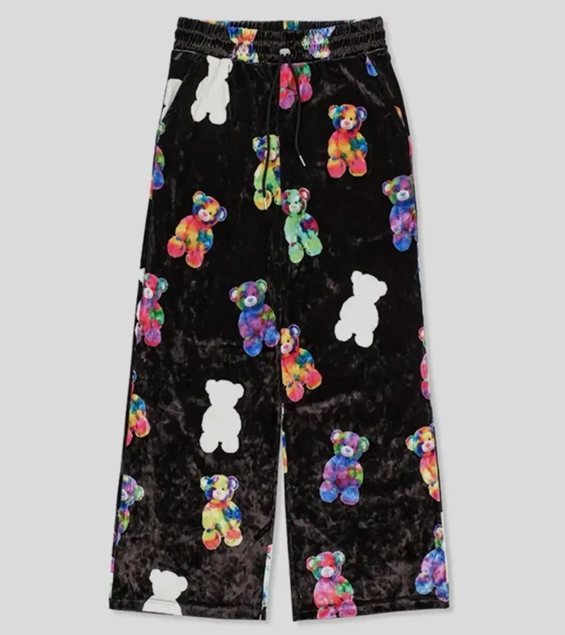 유쓰배쓰 팬츠 VELOUR GRAPHIC PANTS_BLACK 상품이미지1