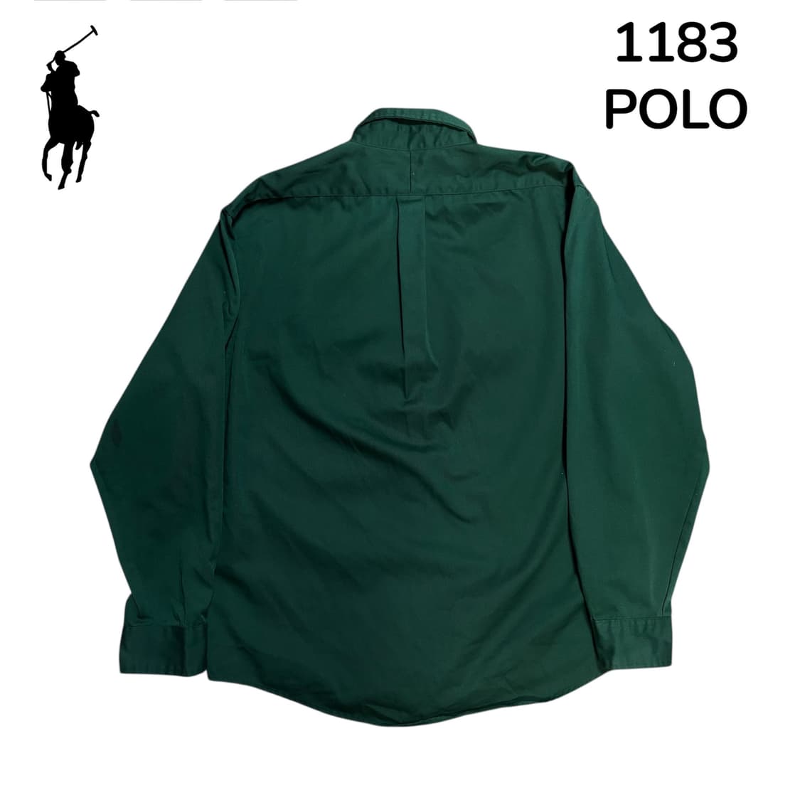 폴로 솔리드 단색 그린 오버핏 셔츠 L 상품이미지3