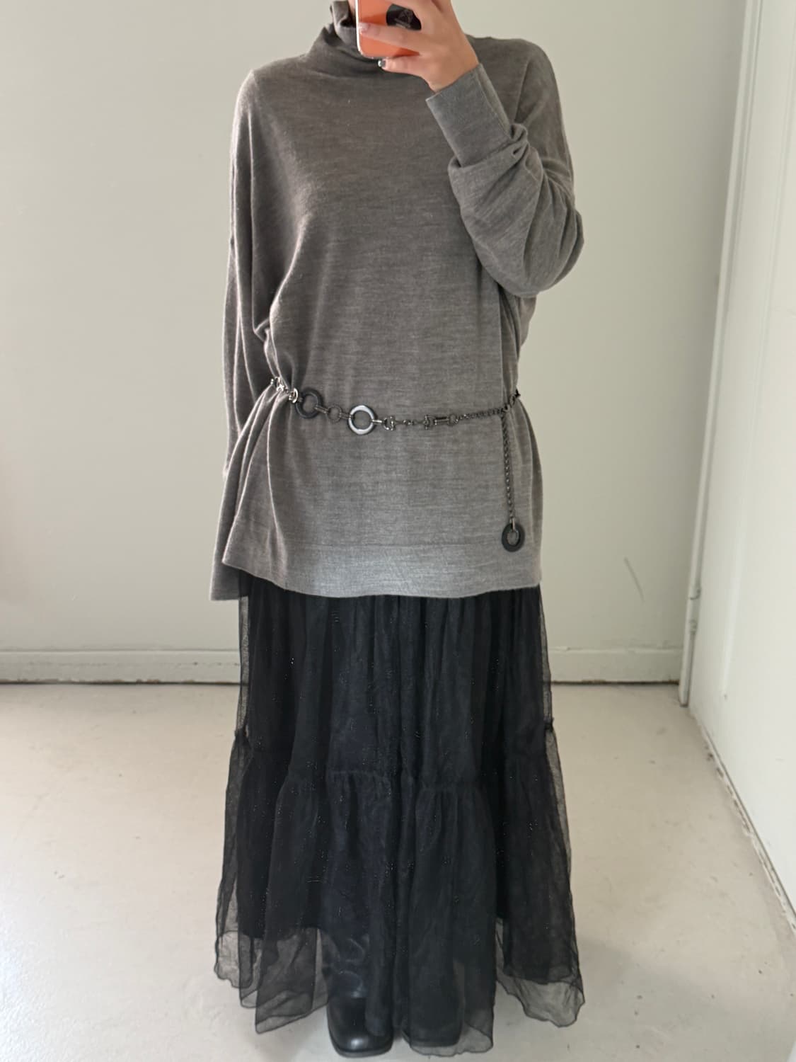 일본빈티지 그레이 니트 터틀넥 롱슬리브 상품이미지3