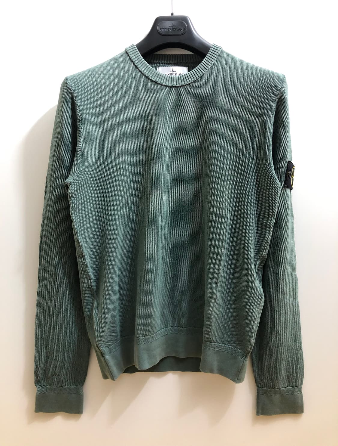 [M] 스톤아일랜드 와펜 패치 니트 에메랄드 상품이미지1
