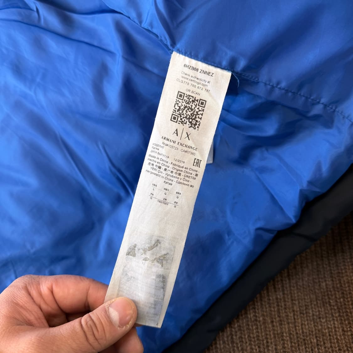 아르마니 익스체인지 후드 패딩 자켓 L XL 상품이미지10