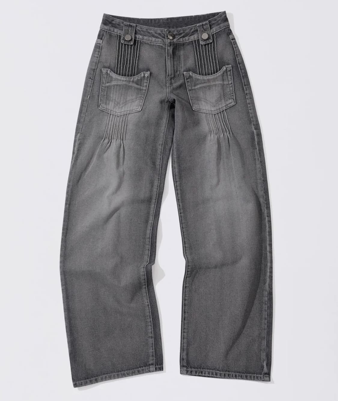 Pintuck Pocket Denim Pants Washed Gray M 상품이미지4