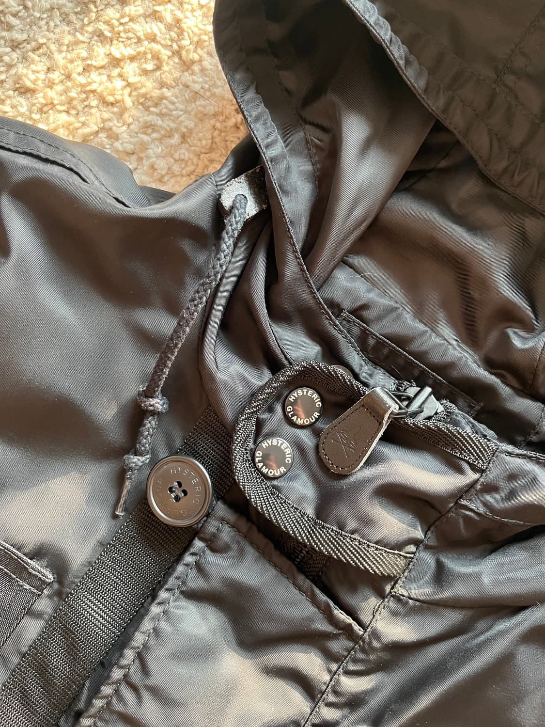 히스테릭 글래머 패치 포인트 밀리터리 블루종 오버사이즈 후드 봄버 자켓 상품이미지4