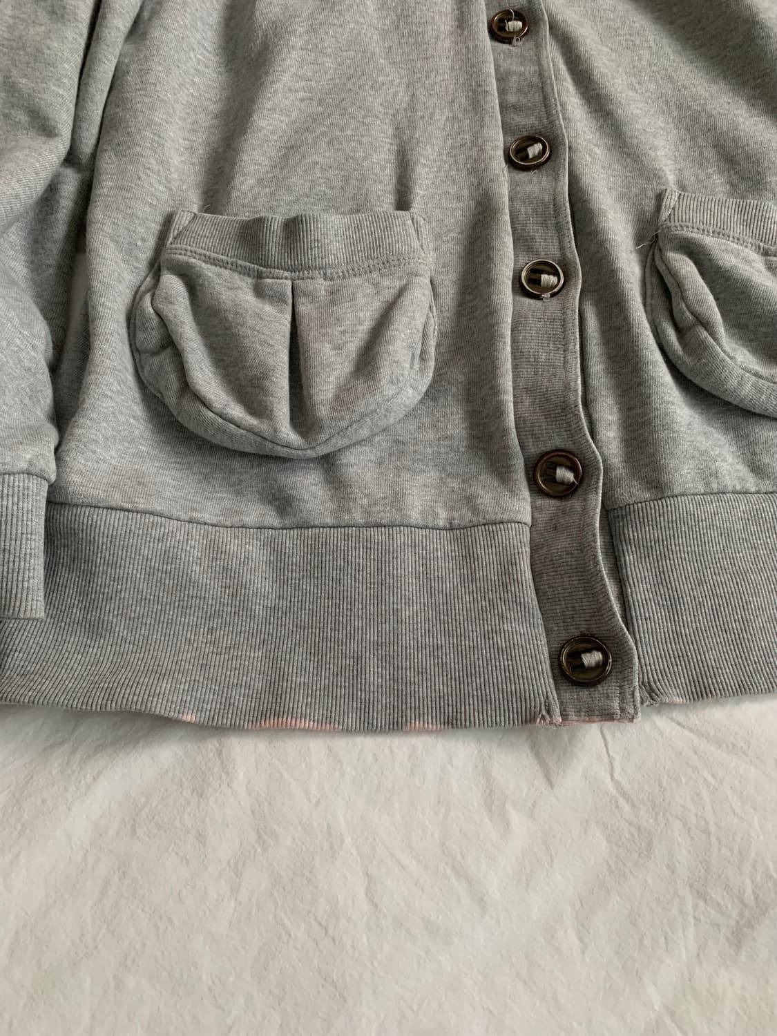 그레이 버튼 후디 상품이미지3